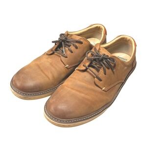 J&M Sheepskin Mens Brown Leather Lace Up Dress Casual Shoes Size 10.5 M Coastal